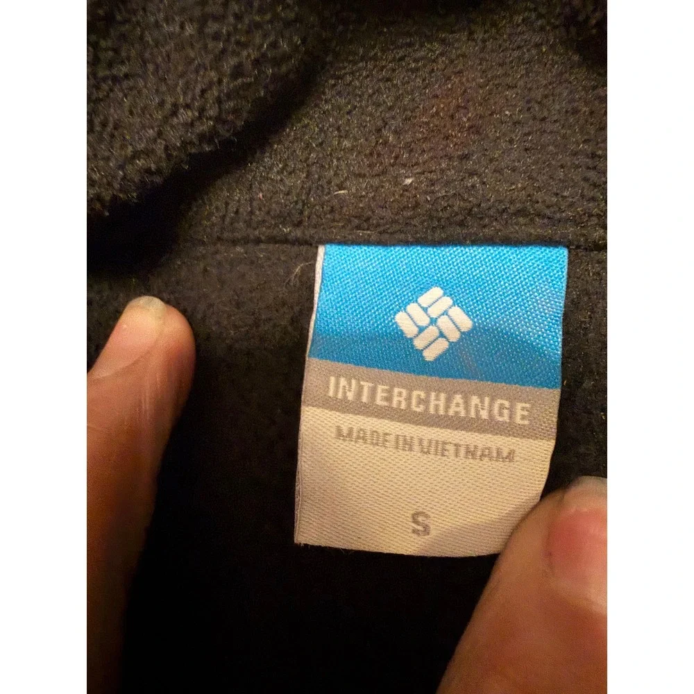 Columbia Mens Interchange‎ Fleece Jacket Black Full Zip Mock Neck Small